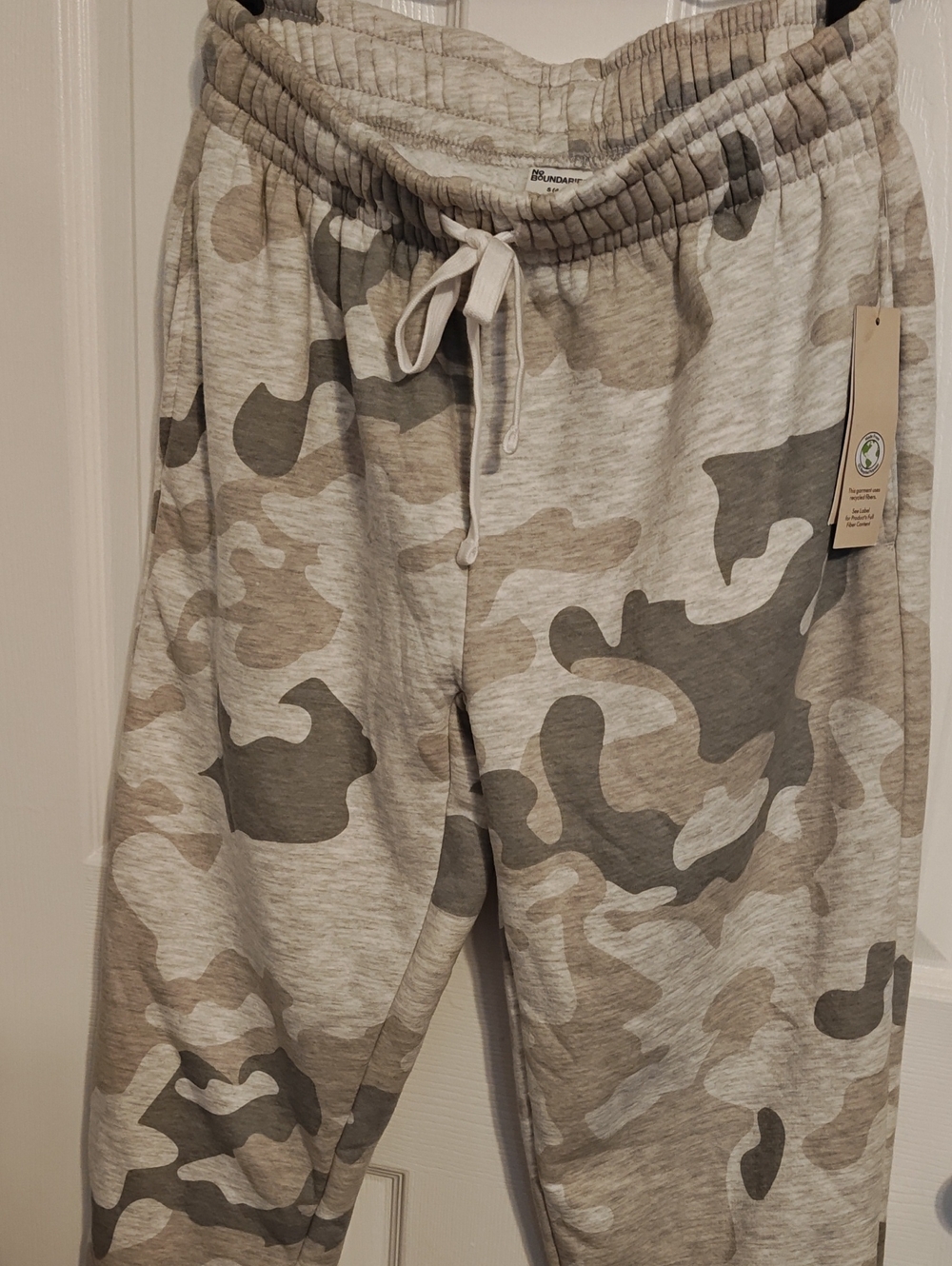 Camouflage Drawstring Jogger Pants - Beige/Grey